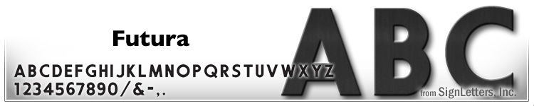  4" Cast Aluminum Sign Letters - Black Anodized - Futura