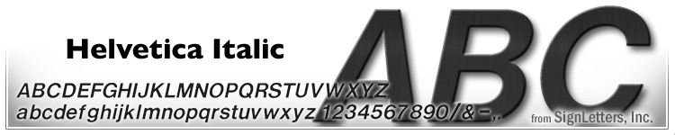 15" Cast Aluminum Sign Letters - Black Anodized - Helvetica Italic