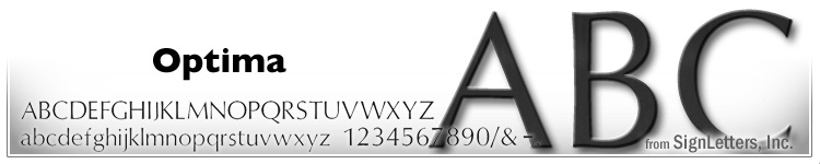15" Cast Aluminum Sign Letters - Black Anodized - Optima