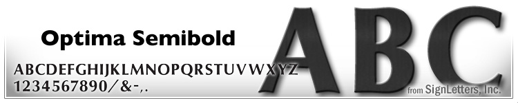 8" Cast Aluminum Sign Letters - Black Anodized - Optima Semi Bold