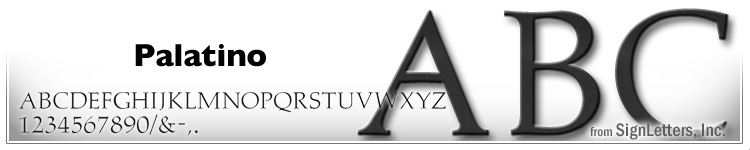  4" Cast Aluminum Sign Letters - Black Anodized - Palatino