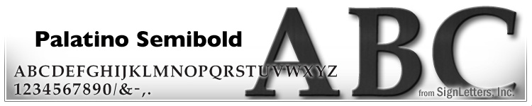  8" Cast Aluminum Sign Letters - Black Anodized - Palatino Semi Bold