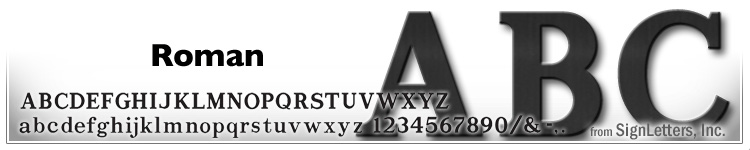 18" Cast Aluminum Sign Letters - Black Anodized - Roman