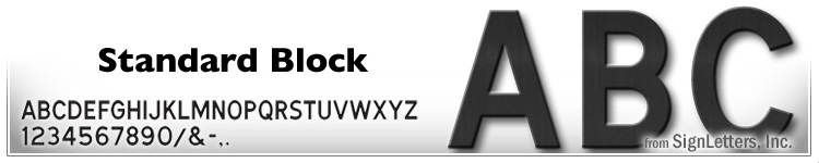 15" Cast Aluminum Sign Letters - Black Anodized - Standard Block