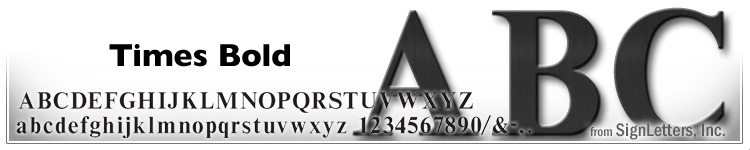 10" Cast Aluminum Sign Letters - Black Anodized - Times Bold