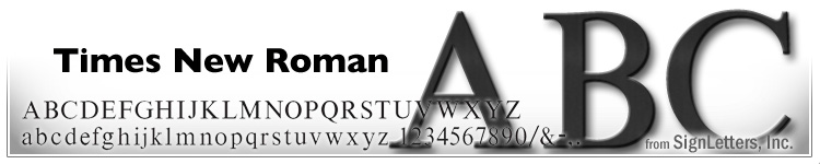  2" Cast Aluminum Sign Letters - Black Anodized - Times New Roman