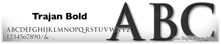  4" Cast Aluminum Sign Letters - Black Anodized - Trajan Bold