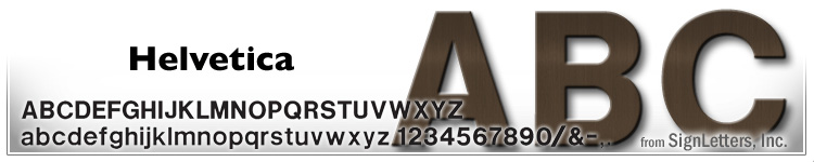 12" Cast Bronze Sign Letters - Dark Oxidized - Helvetica