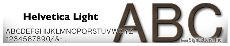  4" Cast Bronze Sign Letters - Dark Oxidized - Helvetica Light