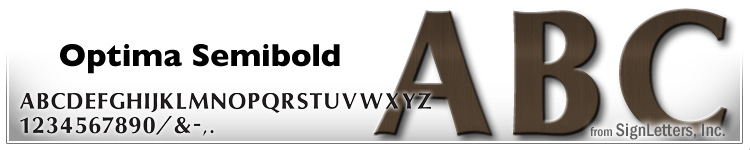 12" Cast Bronze Sign Letters - Dark Oxidized - Optima Semi Bold
