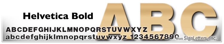  6" Cast Bronze Sign Letters - Polished - Helvetica Bold