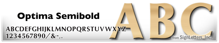  4" Cast Bronze Sign Letters - Polished - Optima Semi Bold