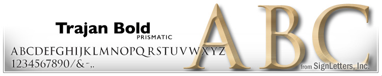 10" Cast Bronze Sign Letters - Polished - Trajan Bold Prismatic