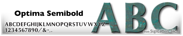 12" Cast Bronze Sign Letters - Traditional Patina - Optima Semi Bold