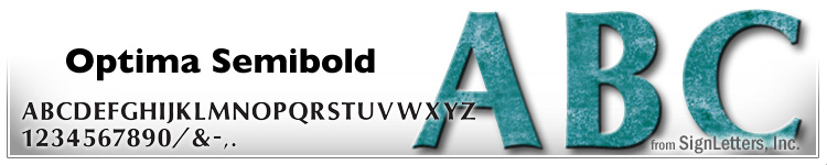  8" Cast Bronze Sign Letters - Turquoise Patina - Optima Semi Bold