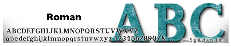  4" Cast Bronze Sign Letters - Turquoise Patina - Roman