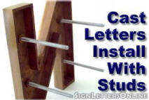 Cast Metal Sign Letters with Stud Mounting