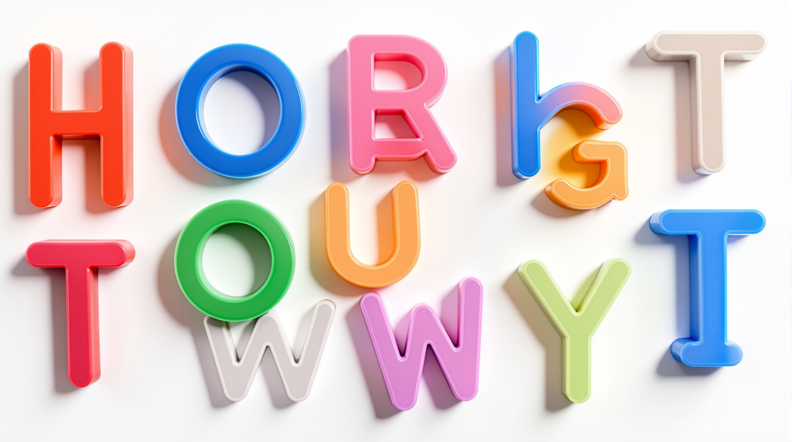 Colorful plastic sign letters