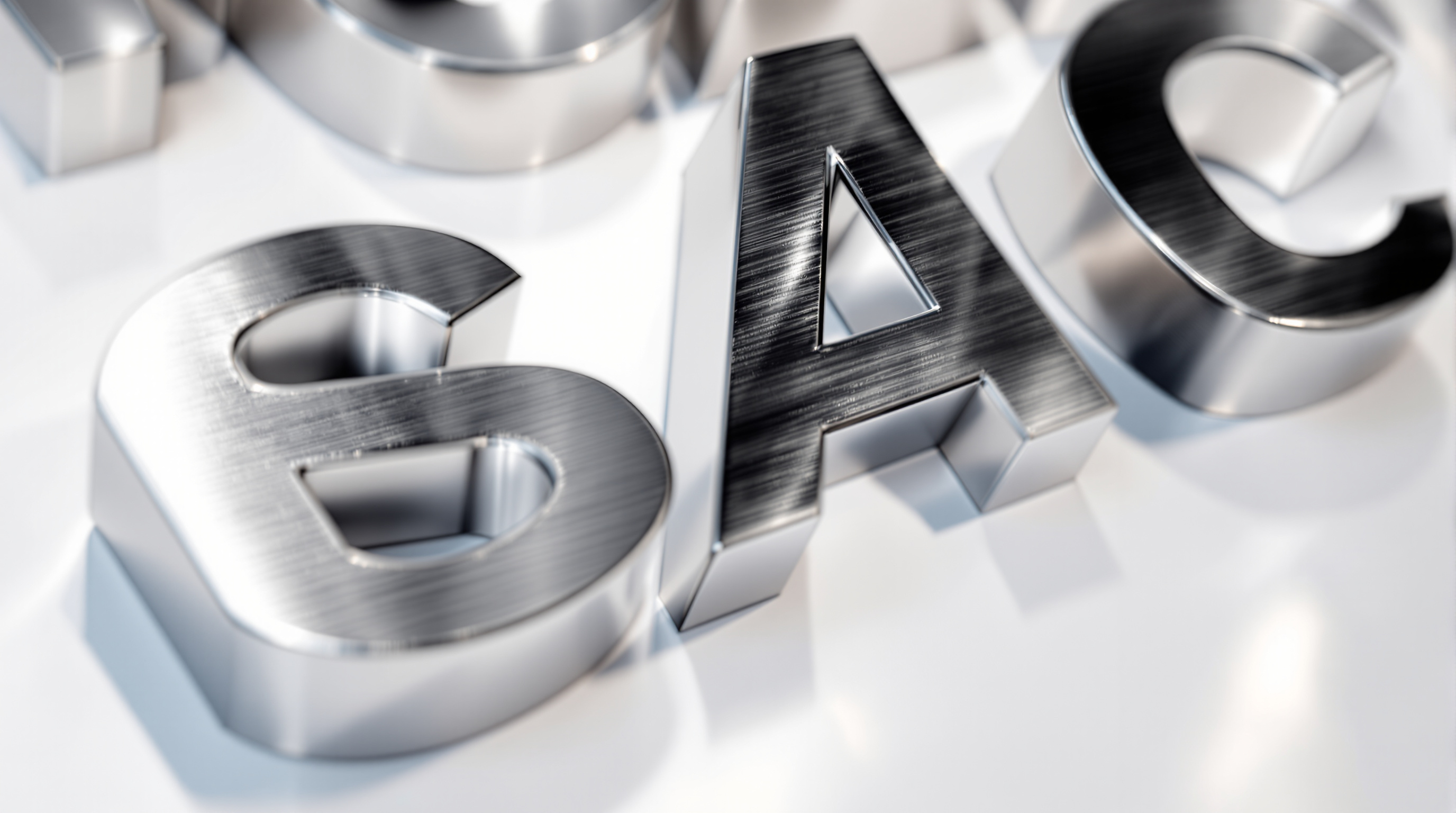 Polished mirror-finish stainless steel sign letters